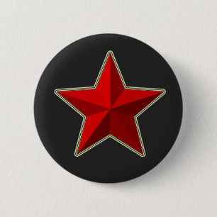 Bóton Redondo 5.08cm Botão vermelho da estrela