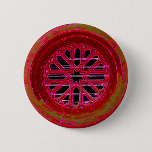 Bóton Redondo 5.08cm botão vermelho da janela mandala
