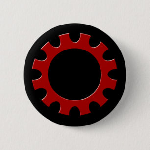 Bóton Redondo 5.08cm Botão vermelho da roda denteada!