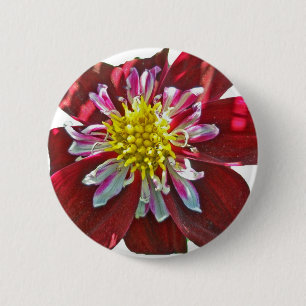 Bóton Redondo 5.08cm Botão Vermelho Dahlia