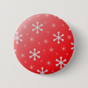 Bóton Redondo 5.08cm Botão vermelho do floco de neve
