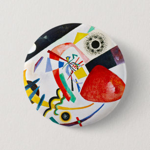 Bóton Redondo 5.08cm Botão vermelho do ponto de Kandinsky