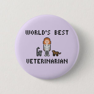 Bóton Redondo 5.08cm Botão veterinário fêmea do mundo do pixel o mel