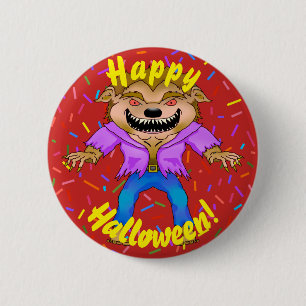 Bóton Redondo 5.08cm Botão Werewolf Halloween