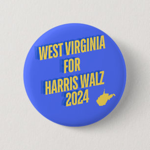 Bóton Redondo 5.08cm Botão WV para Harris Walz 2024
