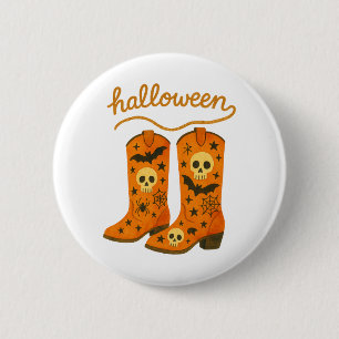 Bóton Redondo 5.08cm Botas de Halloween Assustadoras Rodeio Western