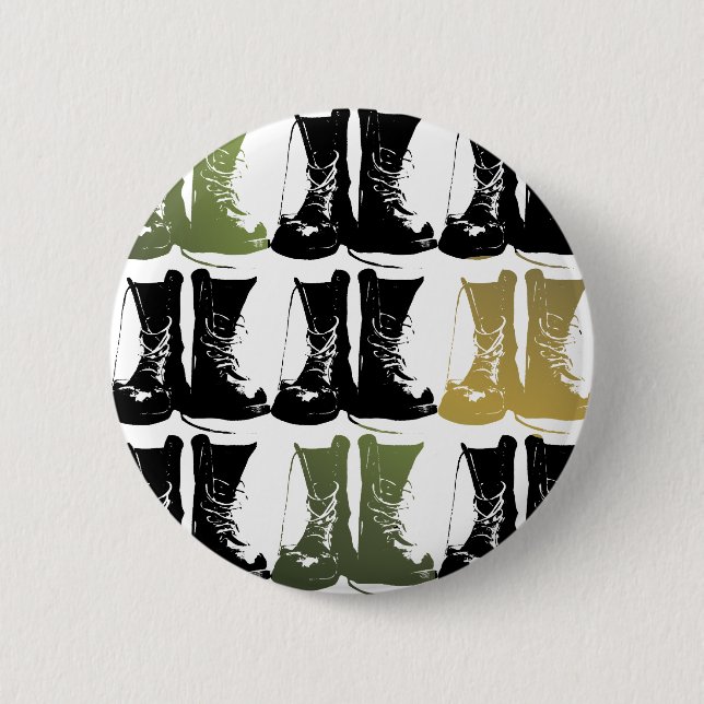 Bóton Redondo 5.08cm Botas na terra (Frente)