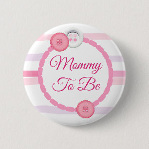 Bóton Redondo 5.08cm Botões cor-de-rosa Mamãe a ser Chá de fraldas