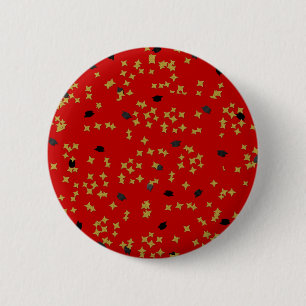 Bóton Redondo 5.08cm Botões de Confetti para Graduação Vermelha