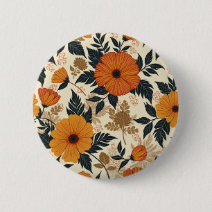 Bóton Redondo 5.08cm Botões de Geometria Floral Negrito