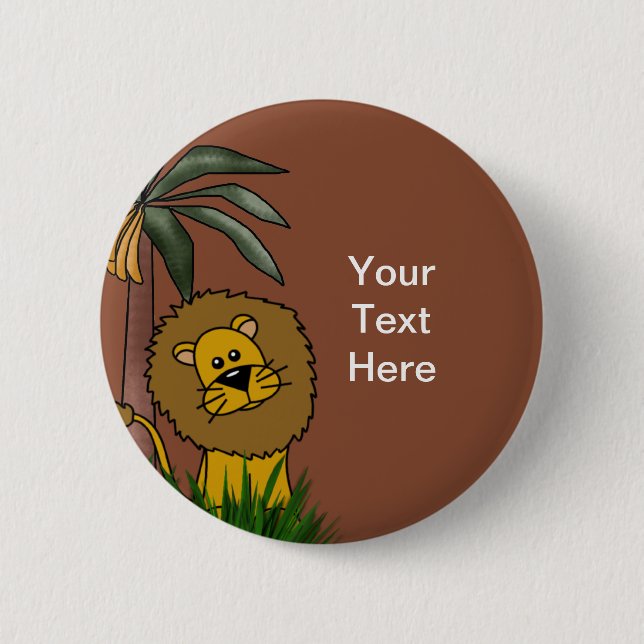 Bóton Redondo 5.08cm Botões de Leão (Frente)