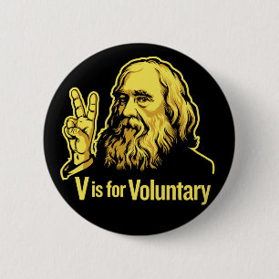 Bóton Redondo 5.08cm Botões de Lysander Spooner Voluntaryism