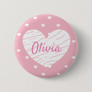 Bóton Redondo 5.08cm Botões de Nome de etiqueta personalizados coraç