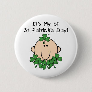 Bóton Redondo 5.08cm Botões do dia de St Patrick do bebê