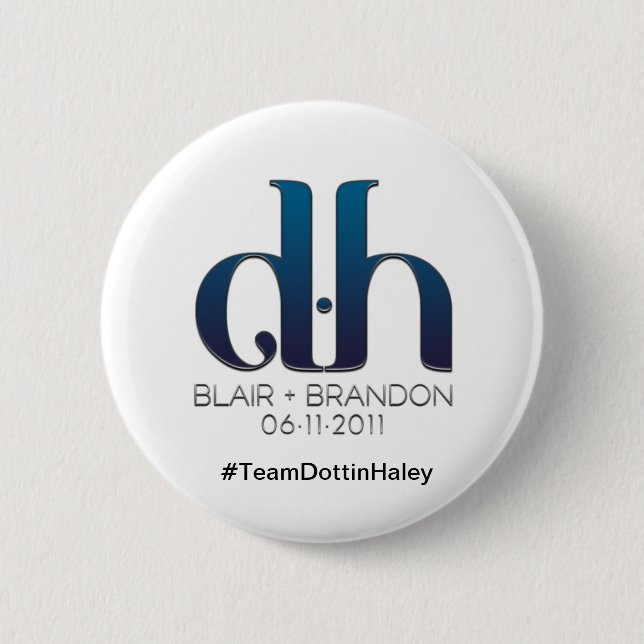 Bóton Redondo 5.08cm Botões do monograma (Frente)