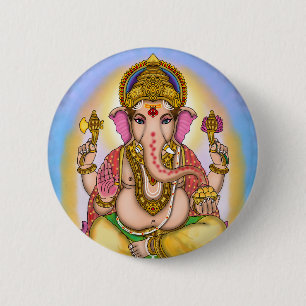 Bóton Redondo 5.08cm Botões do Senhor Ganesha Designer