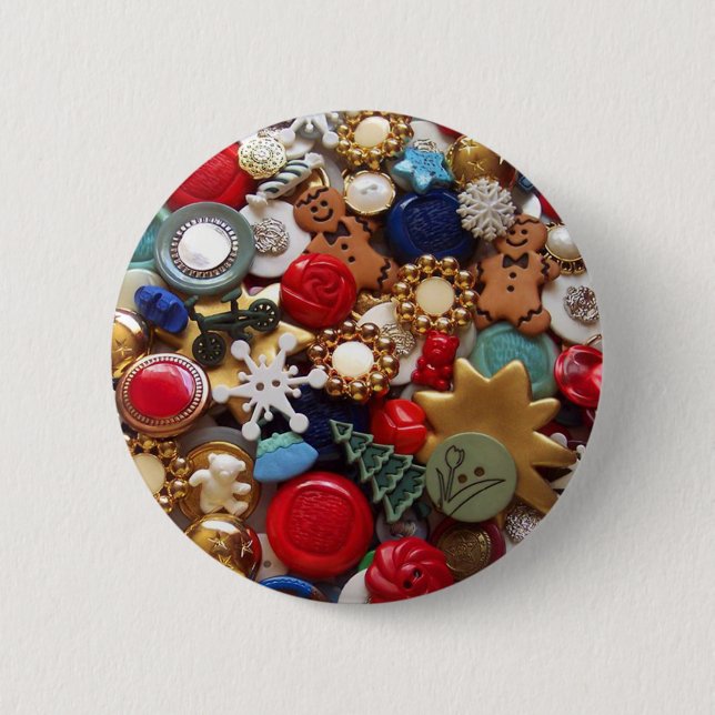 Bóton Redondo 5.08cm Botões dos homens de pão-de-espécie do Natal (Frente)