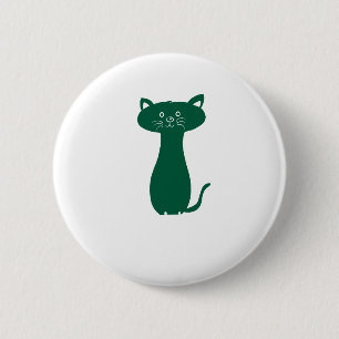 Bóton Redondo 5.08cm Botões e patches de silhueta de gato minimalista