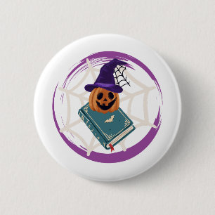 Bóton Redondo 5.08cm Botões e Pin's Fofos de Halloween Fantasmas, Abóbo