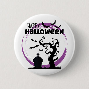 Bóton Redondo 5.08cm Botões e Pin's Fofos de Halloween Fantasmas, Abóbo