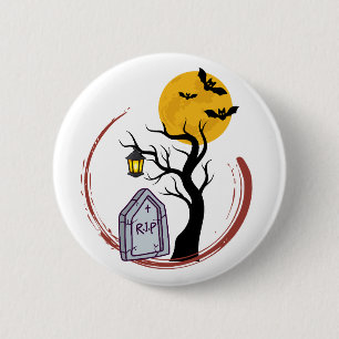 Bóton Redondo 5.08cm Botões e Pin's Fofos de Halloween Fantasmas, Abóbo