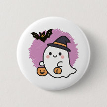 Botões e Pin's Fofos de Halloween Fantasmas, Abóbo
