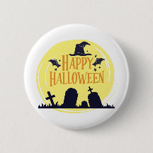 Botões e Pin's Fofos de Halloween Fantasmas, Abóbo