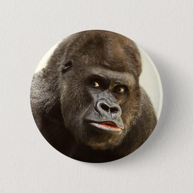 Bóton Redondo 5.08cm Botões Funny Gorilla (Frente)