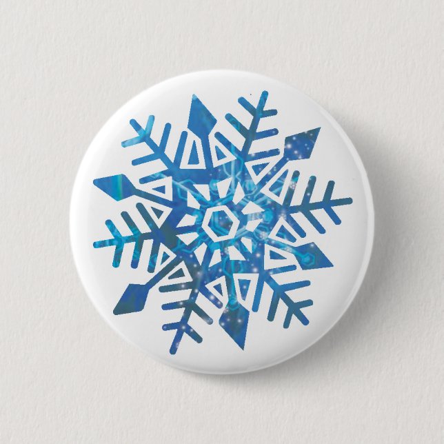 Bóton Redondo 5.08cm Botões Serene Snowflake (Frente)