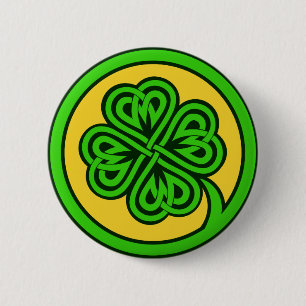 Bóton Redondo 5.08cm Botões Tribal Shamrock