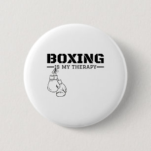 Bóton Redondo 5.08cm Boxe É Minha Terapia Boxeador Engraçado Fitness W