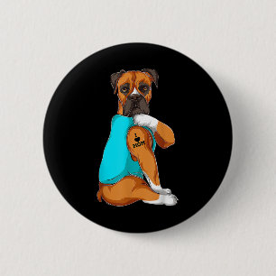 Bóton Redondo 5.08cm Boxer Cachorro Adoro Mãe Tatuagem Roupa Cachorro M