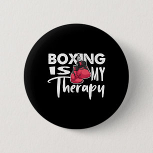 Bóton Redondo 5.08cm Boxing É A Minha Engraçada Terapêutica, Quote Gym