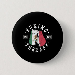 Bóton Redondo 5.08cm Boxing é minha terapia México luva de boxe mexican