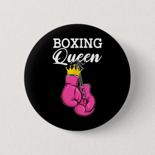Bóton Redondo 5.08cm Boxing Queen Boxing Player Esportivo Boxer Boxer