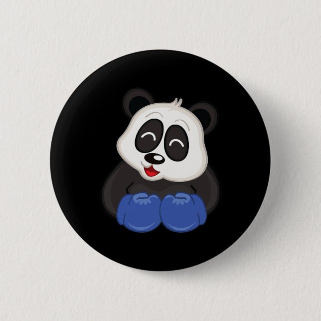Bóton Redondo 5.08cm Boxing - Urso de Panda (Frente)