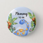 Bóton Redondo 5.08cm Boys Cute Jungle Dinosaur Mommy to Be Baby Shower<br><div class="desc">This trendy and cute blue boys baby shower button design features a cute watercolor dinosaur with a jungle background. This modern design also features a place for you to add your guest's titles, examples "mommy to be", "daddy to be", "grandmother to be". The perfect whimsical dino themed addition to your...</div>