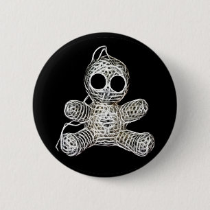 Bóton Redondo 5.08cm Branca de Kawaii Doll Voodoo Branca Branca Branca 