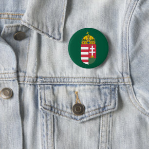 Bóton Redondo 5.08cm brasão da Hungria símbolo do país emblema magyar f