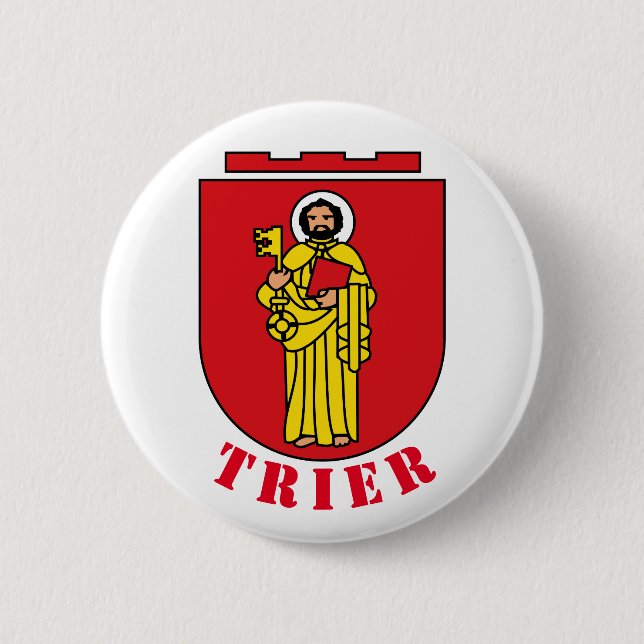 Bóton Redondo 5.08cm Brasão de Armas de Trier, Alemanha (Frente)