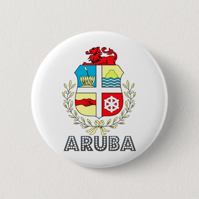 Bóton Redondo 5.08cm Brasão de Aruba (Frente)
