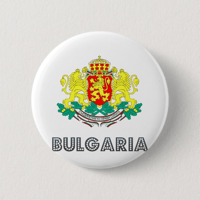 Bóton Redondo 5.08cm Brasão de Bulgária (Frente)