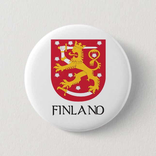 Bóton Redondo 5.08cm Brasão de Finlandia (Frente)