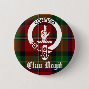 Bóton Redondo 5.08cm Brasão e Tartan do Clã Boyd