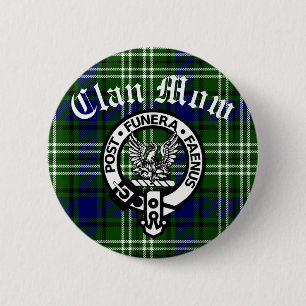 Bóton Redondo 5.08cm Brasão e Tartan do Clã Escocês Mow 