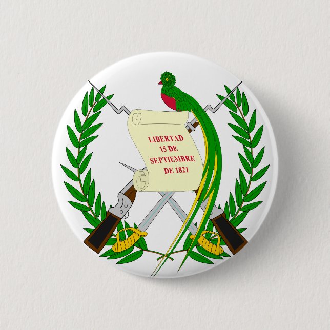 Bóton Redondo 5.08cm Brasão GT de Guatemala (Frente)