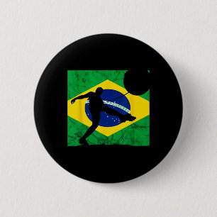 Bóton Redondo 5.08cm Brasil Brasilian Brasil Futebol Raízes Brasileiras