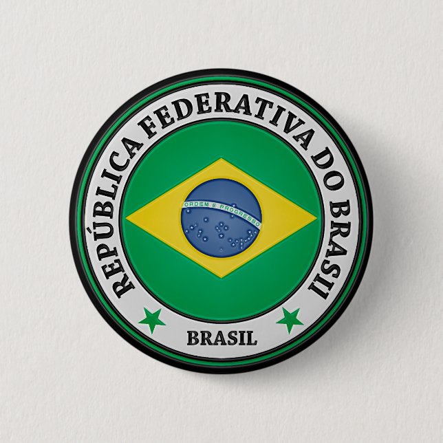 Bóton Redondo 5.08cm Brasil Round Emblem (Frente)