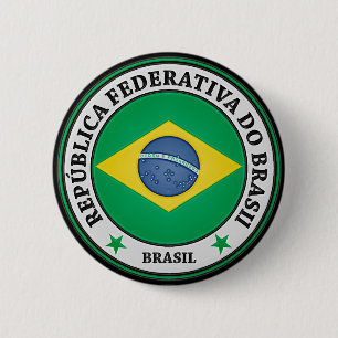 Bóton Redondo 5.08cm Brasil Round Emblem