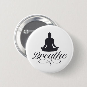 Bóton Redondo 5.08cm Breathe Yoga Pose Silhouette